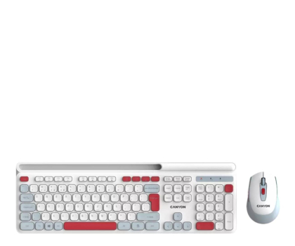 Zestaw (Mysz + Klawiatura) CANYON HSET-W5 Biały CNS-HSETW5WT